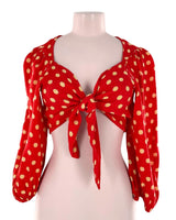 Blusa crop manga larga
