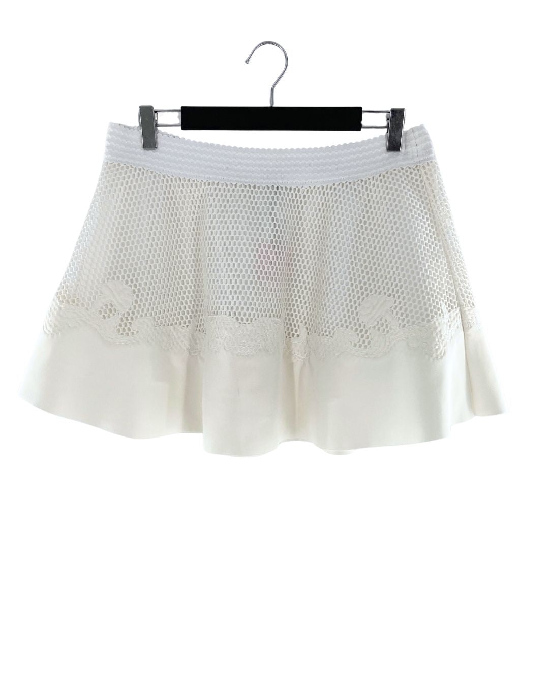 Falda mini en mesh geometrico