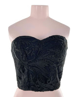 Crop top strapless con bordado