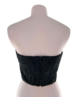 Crop top strapless con bordado
