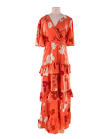 Maxi vestido con vuelos print