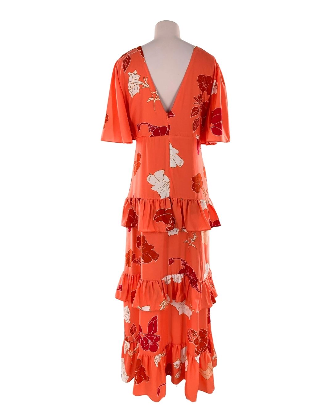 Maxi vestido con vuelos print