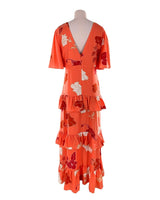 Maxi vestido con vuelos print