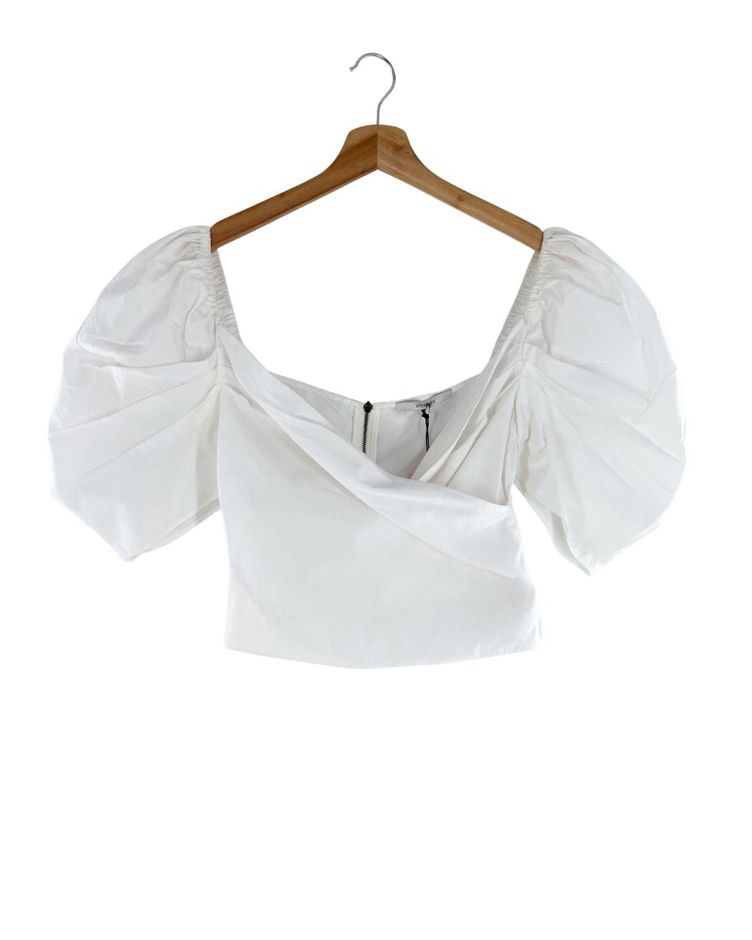 Blusa crop manga globo