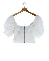 Blusa crop manga globo