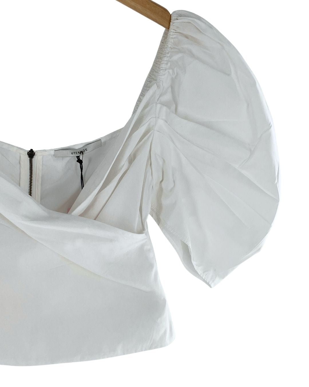 Blusa crop manga globo