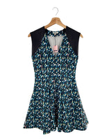 Vestido midi con prenses print