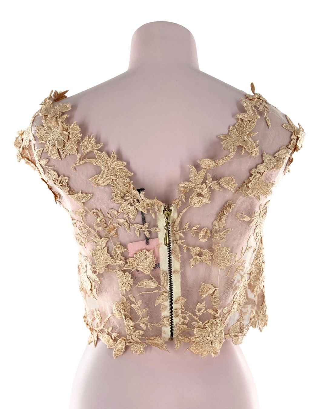 Blusa en mesh con brocado