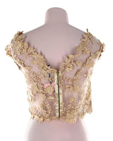 Blusa en mesh con brocado