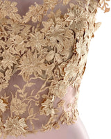 Blusa en mesh con brocado
