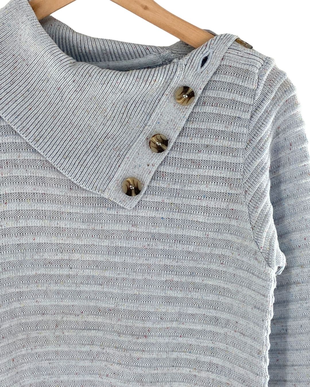 Saco jaspeado cuello alto