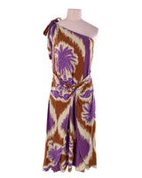 Vestido one shoulder con print