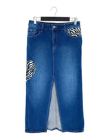 Maxi falda en denim abierta