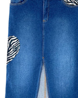 Maxi falda en denim abierta