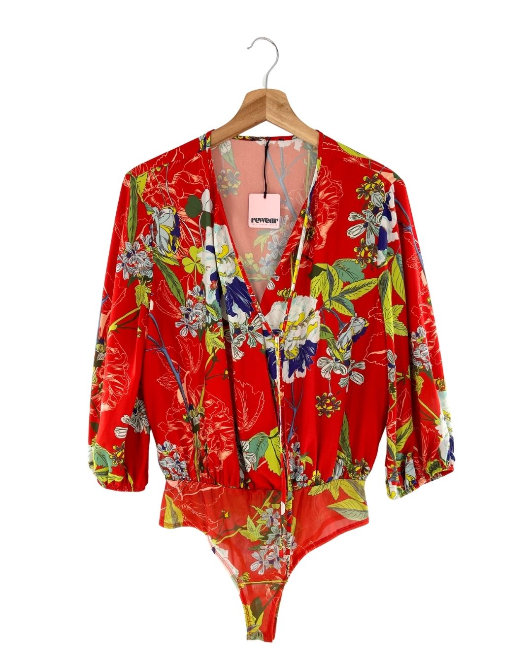 Body manga larga print flores