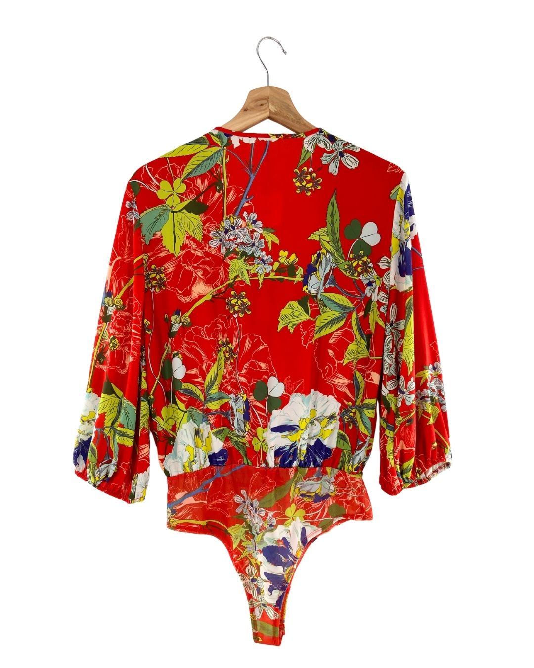 Body manga larga print flores