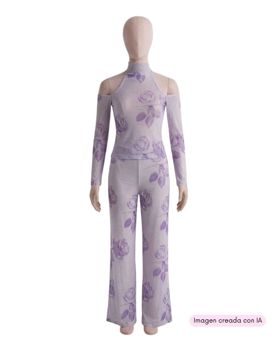 Set blusa en mesh y pantalon