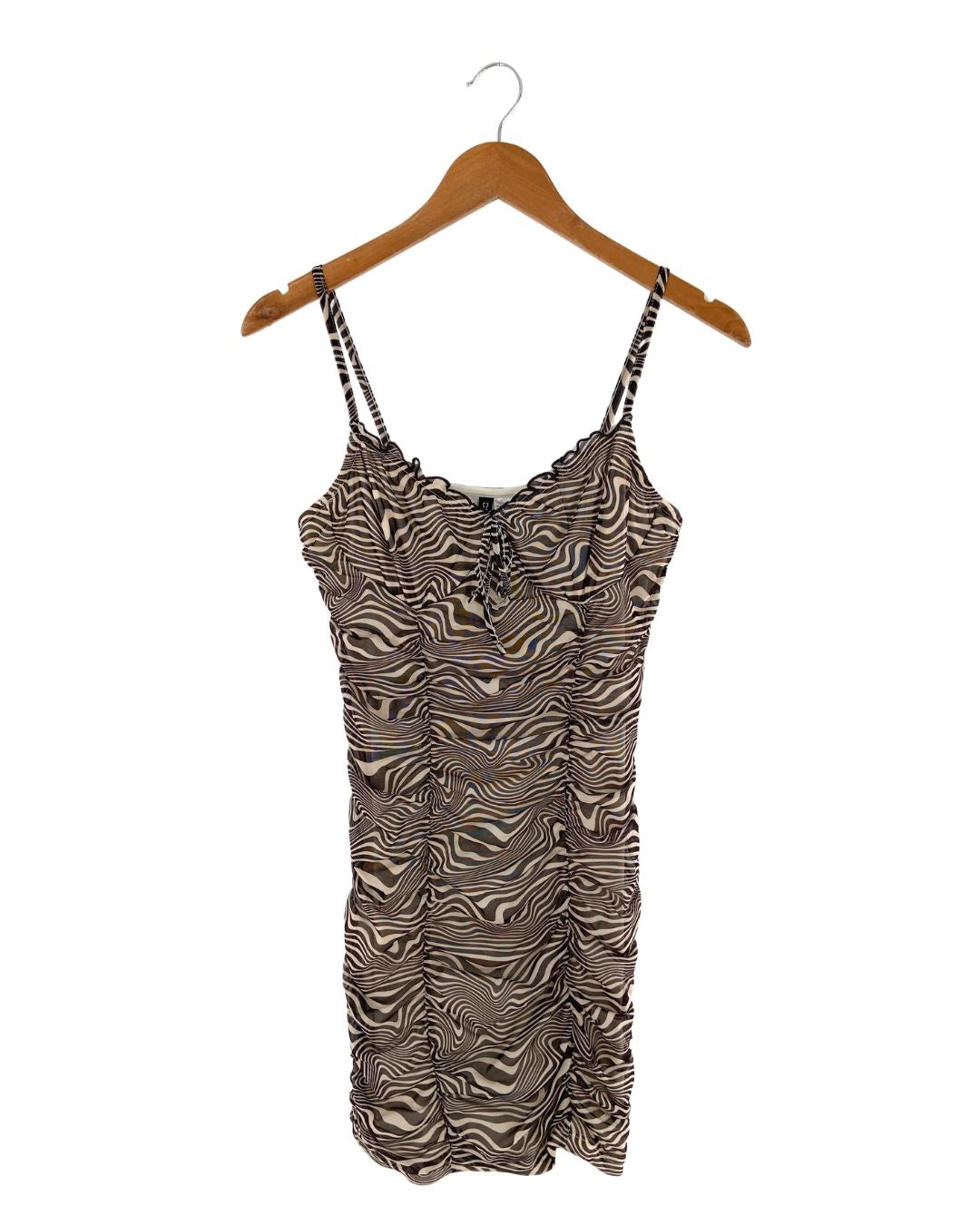 Vestido mini de tiras en mesh