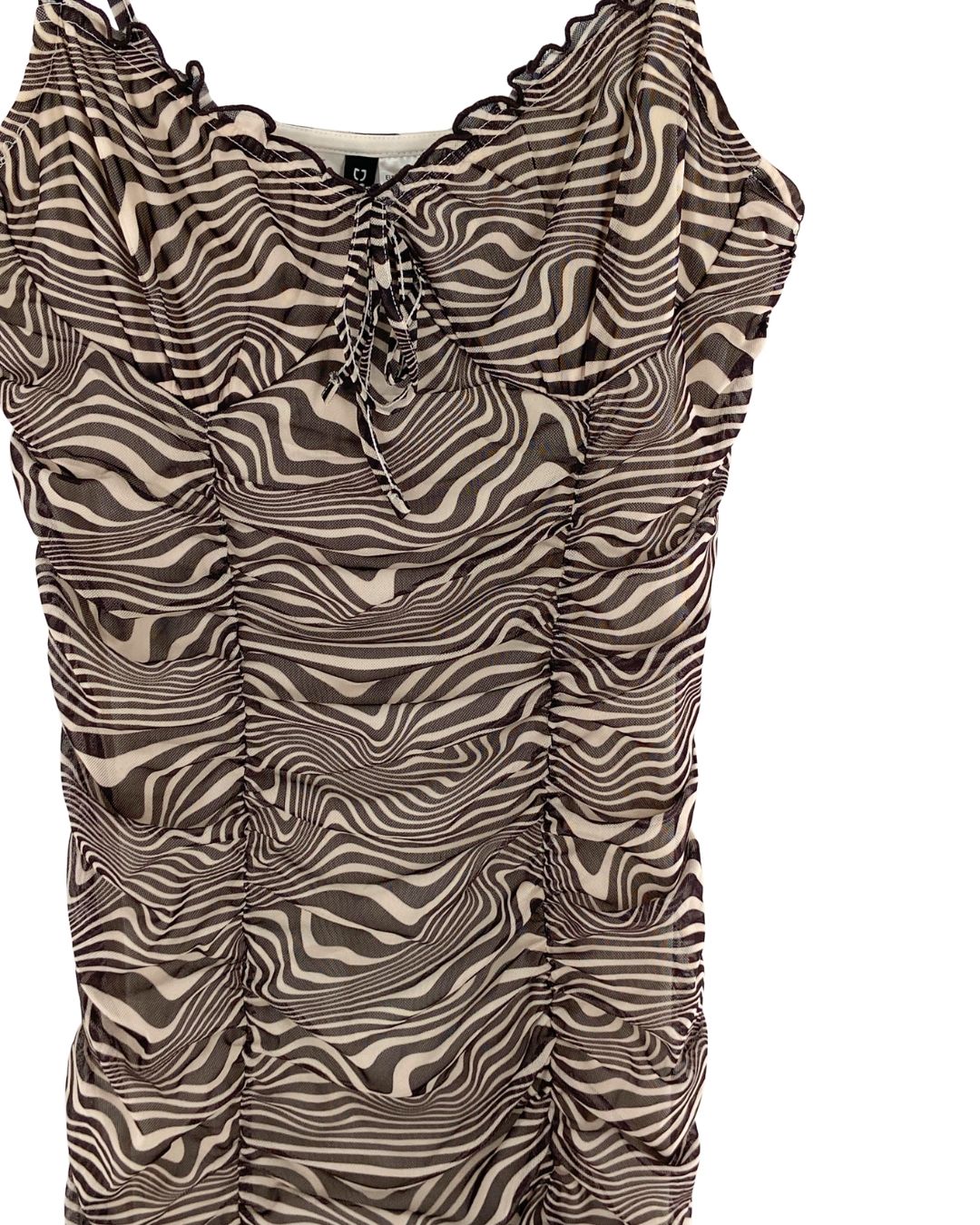 Vestido mini de tiras en mesh