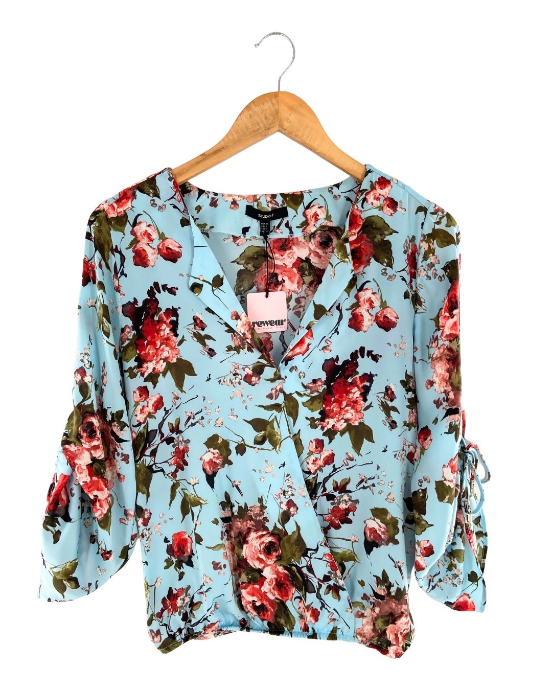 Blusa cruzada satinada print