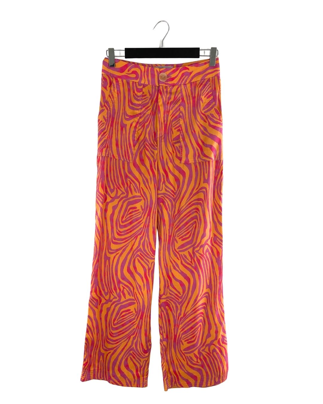 Pantalon satinado print ondas