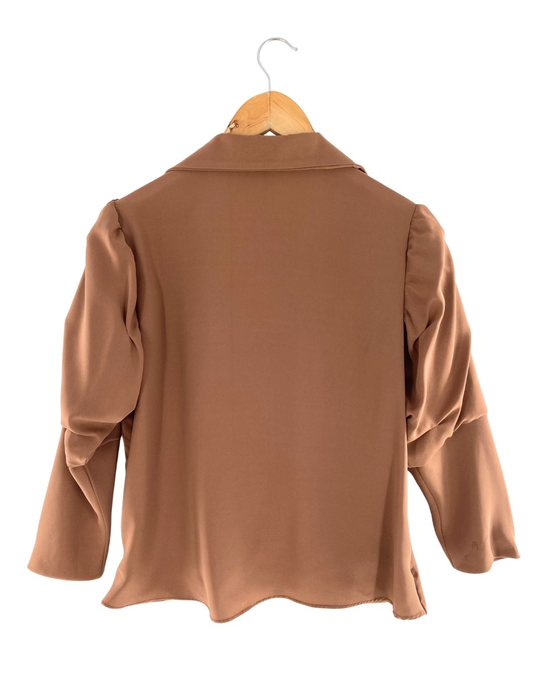 Blusa mangas drapeadas cruzada