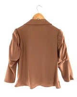 Blusa mangas drapeadas cruzada