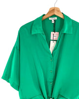 Blusa satinada anudada